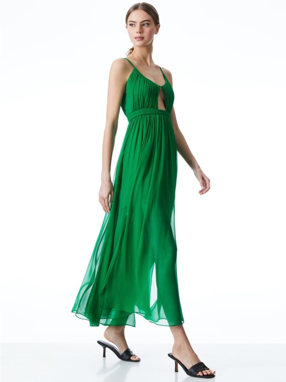 Alice + Olivia Emerald Green Spaghetti Strap Maxi Dress - Picture 5 of 5